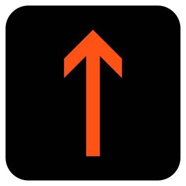 Düz yukarı ok vektör simgesi kare