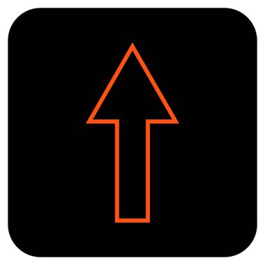 Düz yukarı ok vektör simgesi kare