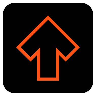 Düz yukarı ok vektör simgesi kare