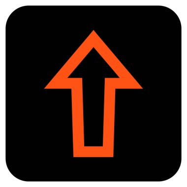 Düz yukarı ok vektör simgesi kare