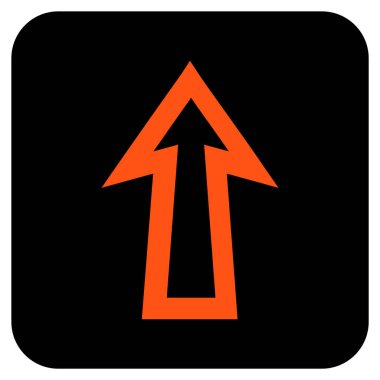 Düz yukarı ok vektör simgesi kare