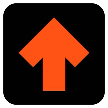 Düz yukarı ok vektör simgesi kare