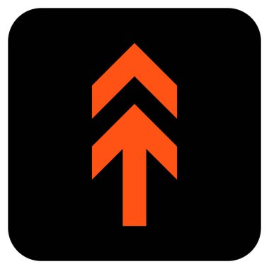 Düz yukarı ok vektör simgesi kare