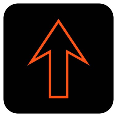 Düz yukarı ok vektör simgesi kare