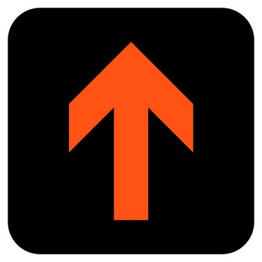 Düz yukarı ok vektör simgesi kare