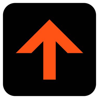 Düz yukarı ok vektör simgesi kare