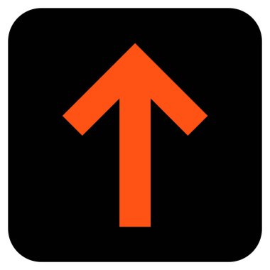 Düz yukarı ok vektör simgesi kare