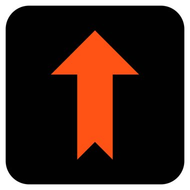 Düz yukarı ok vektör simgesi kare