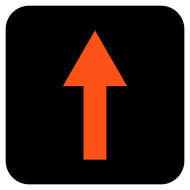 Düz yukarı ok vektör simgesi kare