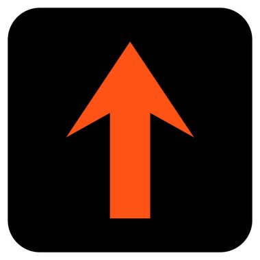 Düz yukarı ok vektör simgesi kare