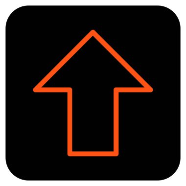 Düz yukarı ok vektör simgesi kare