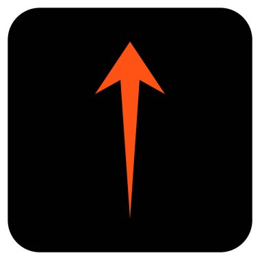 Düz yukarı ok vektör simgesi kare