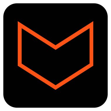 Vektör simge düz aşağı ok ucu kare