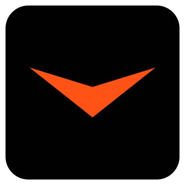 Vektör simge düz aşağı ok ucu kare