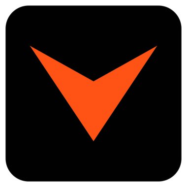 Vektör simge düz aşağı ok ucu kare