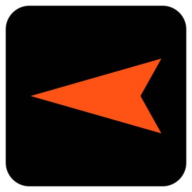 Vektör simge düz sol ok ucu kare