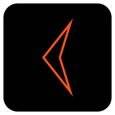 Vektör simge düz sol ok ucu kare