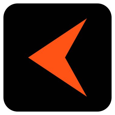 Vektör simge düz sol ok ucu kare