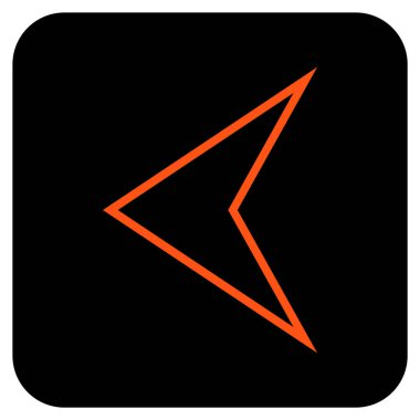 Vektör simge düz sol ok ucu kare