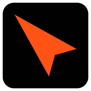 Ok ucu sol yukarı düz kare vektör simgesi