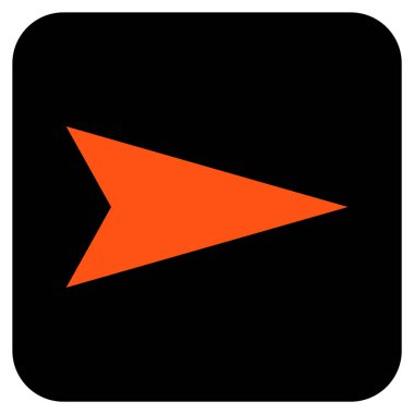 Ok ucu değil düz vektör simgesi kare