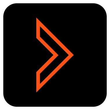 Ok ucu değil düz vektör simgesi kare