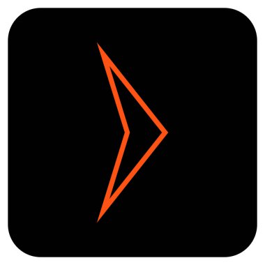 Ok ucu değil düz vektör simgesi kare