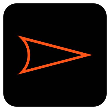 Ok ucu değil düz vektör simgesi kare