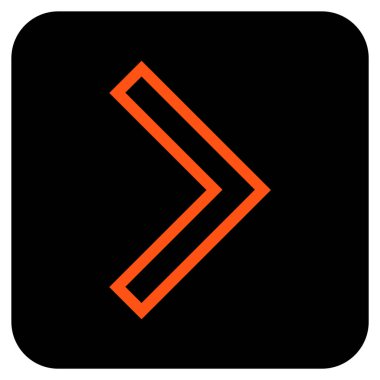 Ok ucu değil düz vektör simgesi kare