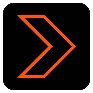 Ok ucu değil düz vektör simgesi kare