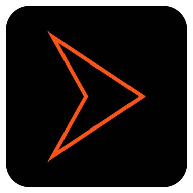 Ok ucu değil düz vektör simgesi kare