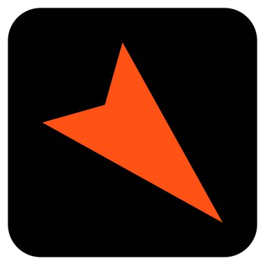 Ok ucu sağ aşağı düz kare vektör simgesi