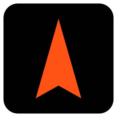 Vektör simge düz yukarı ok ucu kare