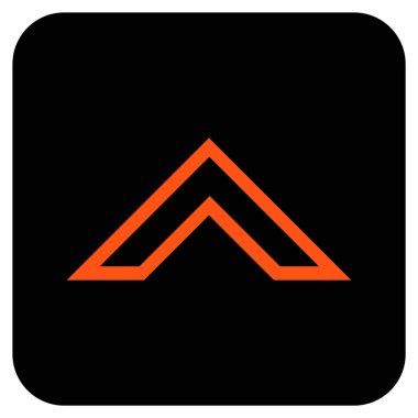 Vektör simge düz yukarı ok ucu kare