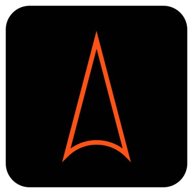 Vektör simge düz yukarı ok ucu kare