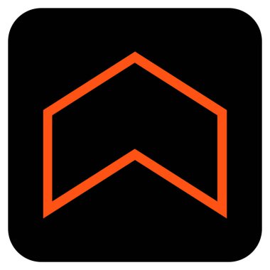 Vektör simge düz yukarı ok ucu kare