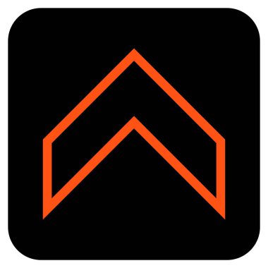 Vektör simge düz yukarı ok ucu kare