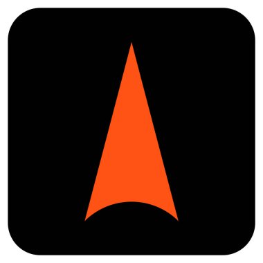 Vektör simge düz yukarı ok ucu kare