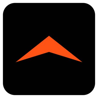 Vektör simge düz yukarı ok ucu kare