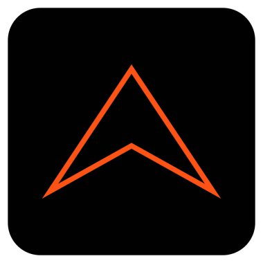 Vektör simge düz yukarı ok ucu kare