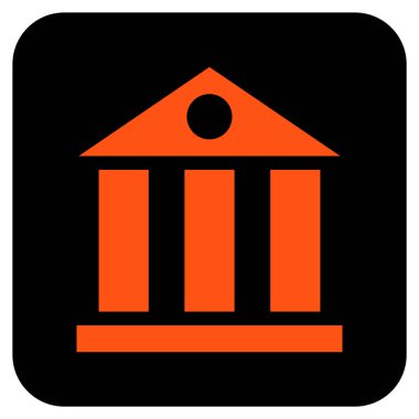 Banka Daire bina vektör simgesi kare