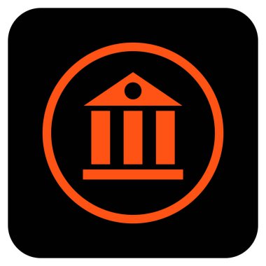 Banka Daire bina vektör simgesi kare
