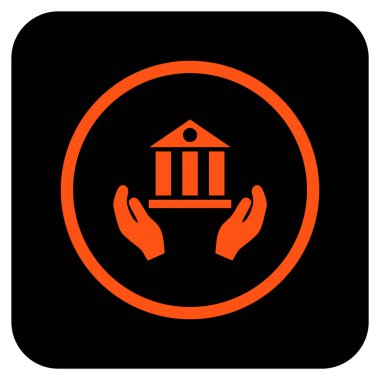 Vektör simge banka hizmet düz kare