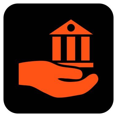 Vektör simge banka hizmet düz kare