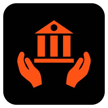 Vektör simge banka hizmet düz kare