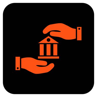 Vektör simge banka hizmet düz kare