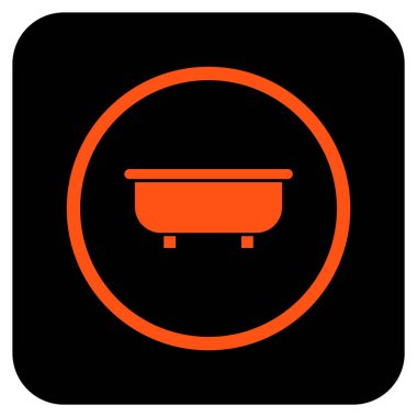 Küvet düz kare vektör simgesi