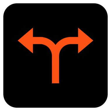 Bifurkasyon oklar sol düz kare vektör simgesi sağ