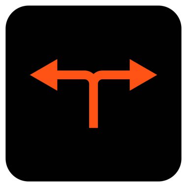 Bifurkasyon oklar sol düz kare vektör simgesi sağ