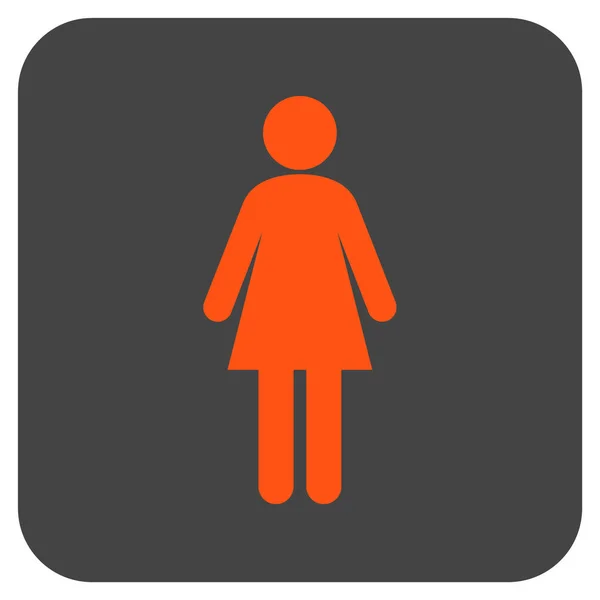 Woman Flat Squared Vector Icon — Stock Vector